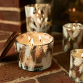 Thymes Frasier Fir Candles - Statement Collection - Silver with Pine Needle Design - Scented Candles for Home Decor - Notes of Siberian Fir