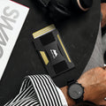 Smart Wallet for Men Slim Minimalist: Metal Pop up Wallet - RFID Front Pocket Credit Card Holder - Gift for Male Husband at Anniversay Brithday