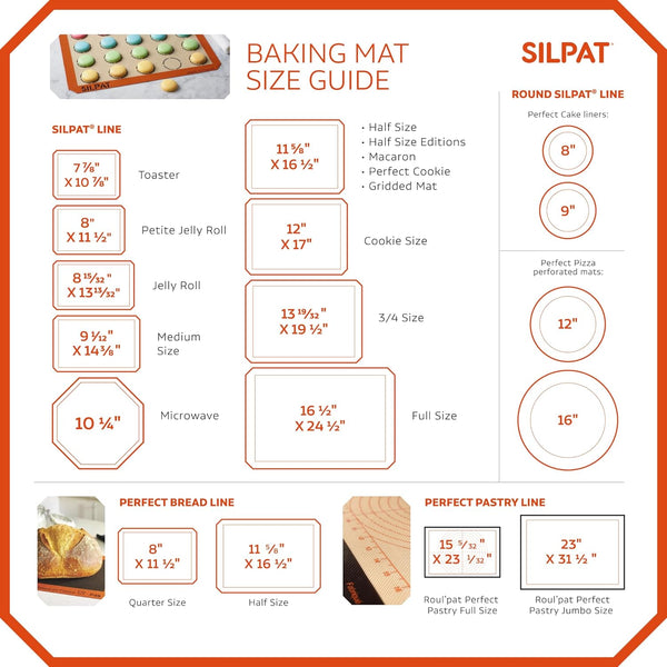 Silpat the Original Silpain Premium Non-Stick Silicone Baking Mat for Bread, 11-5/8 X 16-1/2
