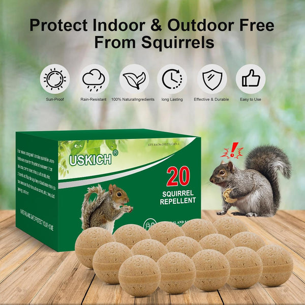 20Pack Squirrel Repellent Outdoor, Chipmunk Repellent Outdoor,Rodent Repellent,Squirrel Repellent for Attic and Cars Engines, Ultra Powerful