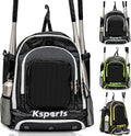 Ksports Baseball Backpack - Durable T-Ball & Softball Equipment Bag - Bat, Helmet, Glove, Gear Storage - Shoe Compartment & Fence Hook - Ideal for