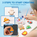 JOYIN 12 Wooden Magnet Creativity Arts & Crafts Painting Kit for Kids, Decorate Your Own Painting Gift for Halloween Crafts, Birthday Parties and