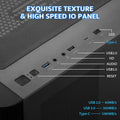 Darkflash ATX Mid-Tower Gaming PC Case, Back Plug-In BTF Motherboard, with 4 ARGB Fans Computer Case, Full View Curve Glass Dual-Chamber PC Case,