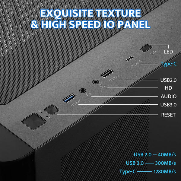 Darkflash ATX Mid-Tower Gaming PC Case, Back Plug-In BTF Motherboard, with 4 ARGB Fans Computer Case, Full View Curve Glass Dual-Chamber PC Case,