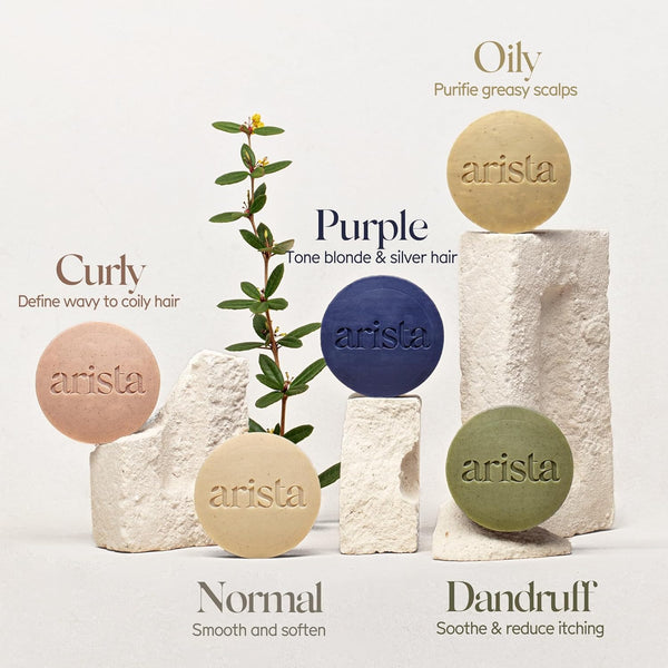 Arista Purple Shampoo Bar, Amla Fruit Powder, Purple Toner & Castor Oil, Moisturizing & Plastic Free Hair Soap, Sulfate Free Solid Shampoo Puck