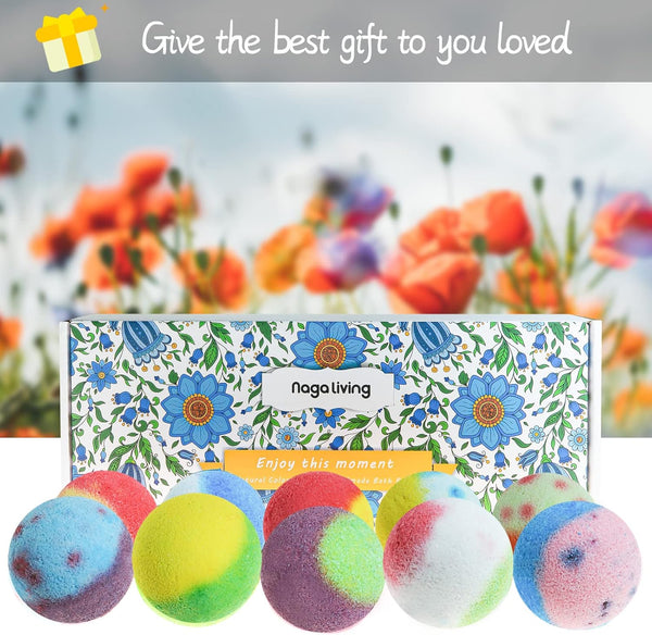 Bath Bombs Gift Set, 10 Organic Bubble Bombs, for ValentineâS Day, Christmas