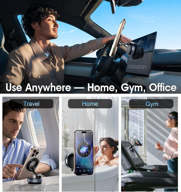 2026 Upgraded Vacuum Magnetic Car Phone Holder 360Â° Reinforced 96LBS Ultra Suction Cup Phone Mount for Magsafe Cell Phone Holders for Your
