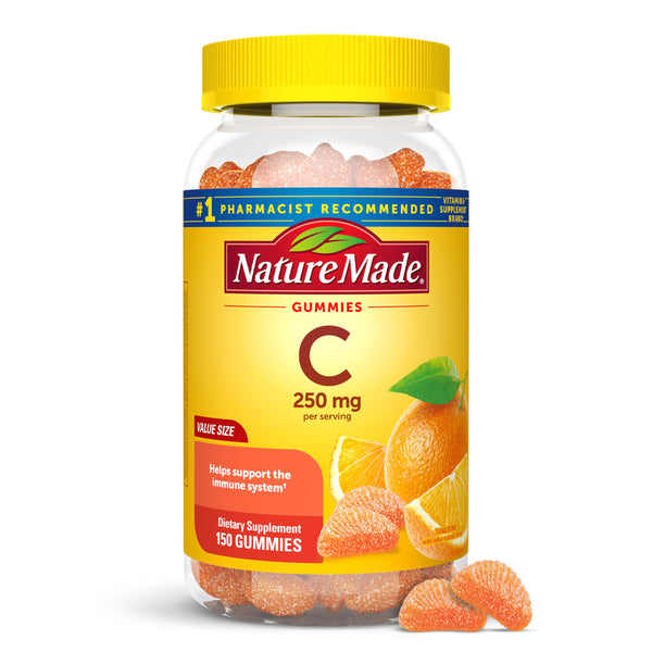 Nature Made Vitamin C 250 Mg per Serving, Dietary Supplement for Immune Support, 150 Gummies, 75 Day Supply