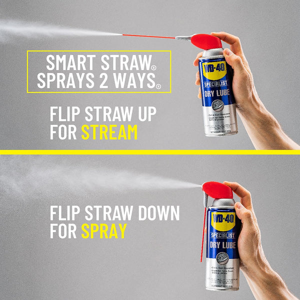 WD-40 Specialist Dry Lube with SMART STRAW SPRAYS 2 WAYS, 10 OZ