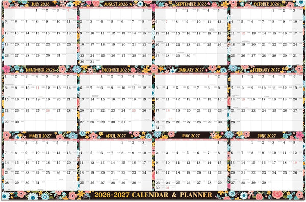 2025-2026 Dry Erase Calendar - JUL.2025 - JUN.2026, 2025-2026 Yearly Wall Calendar, 34.6" X 22.9", Dry Erase Wall Calendar with Thick Paper,