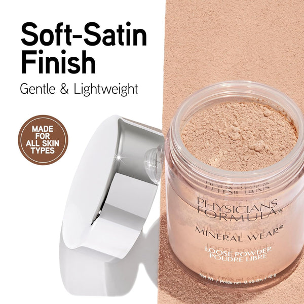 Physicians Formula Mineral Wear Talc-Free Loose Powder Creamy Natural, Dermatologist Tested, Clinically Tested
