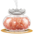 Oil Diffuser Salt Lamp Diffuser: Yeeque Aromatherapy Diffusers for Home Bedroom Office, Himalayan Pink Crystal, Cute Lotus, Auto Shut-Off, 7