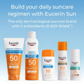 Eucerin Sun Tinted Age Defense SPF 50 Face Sunscreen Lotion with Hyaluronic Acid, Hypoallergenic, Non-Comedogenic Tinted Sunscreen SPF 50 Free of