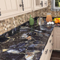 Livelynine Blue Gem Marble Contact Paper Self Adhesive Wallpaper Peel and Stick Countertops for Kitchen Cabinet Table Desk Bathroom Counter Top