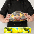 Chicwrap Lemon Refillable Plastic Wrap Dispenser - Includes 12" X 250' Roll Professional Grade Disposable Plastic Wrap - Reusable Dispenser