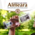 Almeara Crystal Water Bottle with Authentic Lapis Lazuli, Opal Stones & Aquamarine Removable Gemstones, Loose Leaf Tea Infuser - Relaxation,