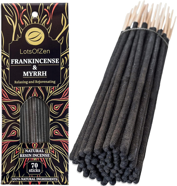 Frankincense and Myrrh Incense Sticks Smudge Kit (70 Pcs) â 1-Hour Burning Spiritual Incense Sticks for Bad Energy Cleansing Kit
