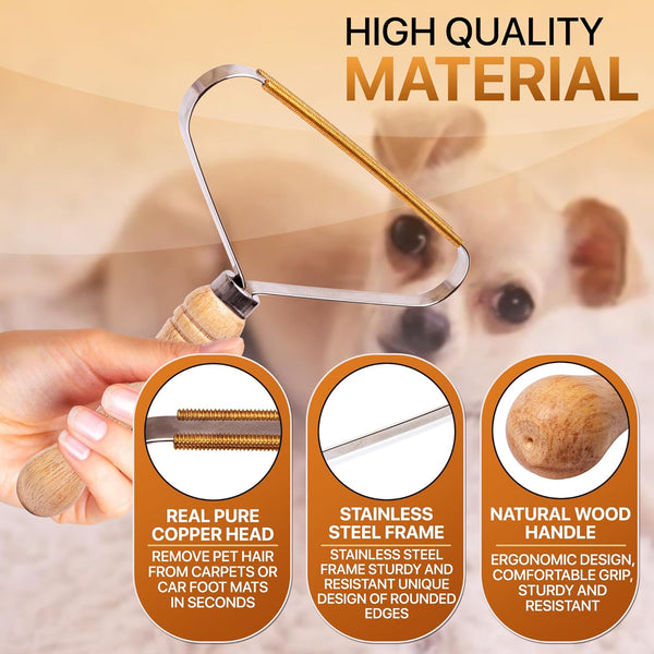 2-Pack Pet Hair Removal Tool - Carpet Rake and Squeegee for Pet Hair Remover Tool - Lint Remover and Hair Scraper for Couch - Easy to Clean Fuzz