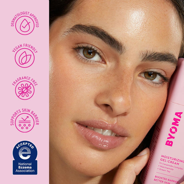 BYOMA Moisturizing Gel Cream - Barrier Repair Cream/Gel Face Lotion with Niacinamide and Green Tea - Ceramide Face Moisturizer for Dry Skin -