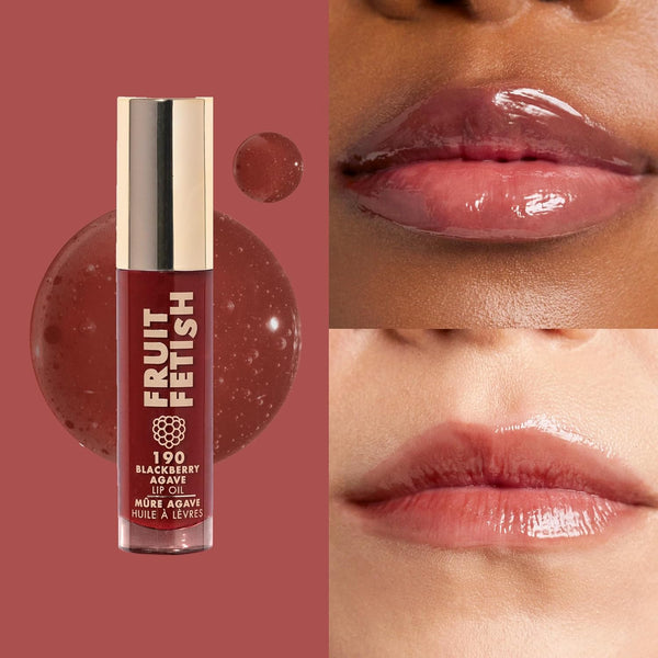Milani Fruit Fetish Lip Oil with Vitamin E for Instant Hydration, Fruit Extract Infused Lip Treatment and Moisturizing Lip Gloss - Blackberry Agave