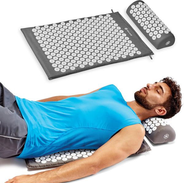 Gaiam Acupressure Mat and Pillow Set, Acupuncture Style Massage Mat & Pillow, Relief for Sciatic Nerve, Muscle Tension, Fibromyalgia, Neck,