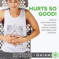 Gaiam Acupressure Mat and Pillow Set, Acupuncture Style Massage Mat & Pillow, Relief for Sciatic Nerve, Muscle Tension, Fibromyalgia, Neck,