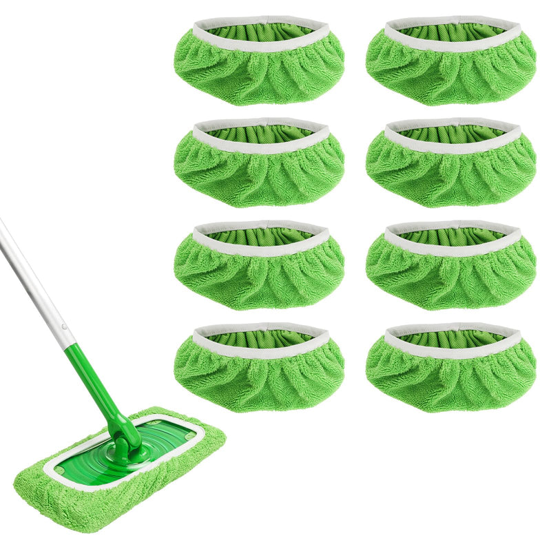 Reusable 100% Coral Fleece Mop Pads Compatible with Swiffer Sweeper Mop, Washable Wet Pad Refills for Wet & Dry Use, Floor Cleaning Mop Head Pads