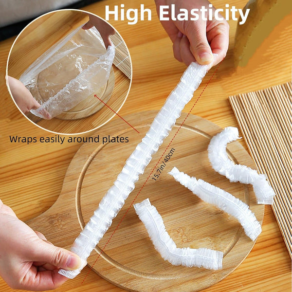 Plastic Bowl Covers Elastic Reusable for Sourdough Bread Proofing,200 Pcs Stretchable Food Wrap,Outdoor Picnic and Kitchen Food Covers