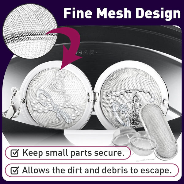 3-Pack Parts Washer Basket - Stainless Steel Basket for Ultrasonic Jewelry - Ideal Small Parts Jewelry Cleaning Basket