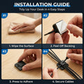 Black Cable Tie Zip Self Adhesive Mounts Set, Cable Base Holders with Multi-Purpose Sticky Pads 100 Set