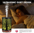 Essential Oil Diffuser 120ML Metal Aromatherapy Diffuser, Cool Mist Humidifier with Auto Shut-Off Protection 7 Color Lights for Home Office Spa (Tree)