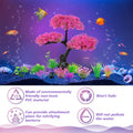 Ameliade Aquarium Artificial Plastic Plants Decoration, Pink Cherry Blossom Tree Aquarium Decor Set, Goldfish Betta Fish Tank Decorations Hides