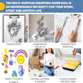 White Wrapping Paper Craft Paper Kraft Paper Roll 15" X 450", Bulletin Board Paper, Arts & Crafts, Gift Wrapping Packing Painting Drawing Paint