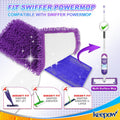 KEEPOW 8 Pack Reusable Pads for Swiffer Power Mop, Refill Pads for Swiffer Power Mop Wood Floor Cleaning, Microfiber Mop Pads for Hardwood Floors