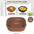 2 PCS Square Silicone Air Fryer Liners - 8 Inch Reusable Air Fryer Pot - Air Fryer Accessories - Air Fryer Inserts for 4 to 7 QT Oven Microwave