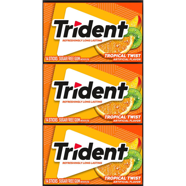 Trident Bubblegum Sugar Free Gum, 12 Packs of 14 Pieces (168 Total Pieces)