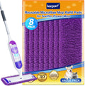 KEEPOW 8 Pack Reusable Pads for Swiffer Power Mop, Refill Pads for Swiffer Power Mop Wood Floor Cleaning, Microfiber Mop Pads for Hardwood Floors