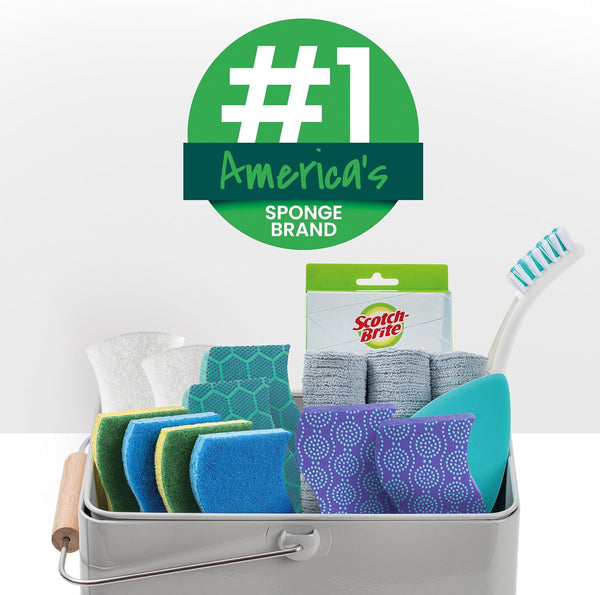 Scotch-Brite Greener Clean Non-Scratch Scrub Sponge, Sponge for Washing Dishes, Cleaning Kitchen, Superior Performance and Made with Sustainable