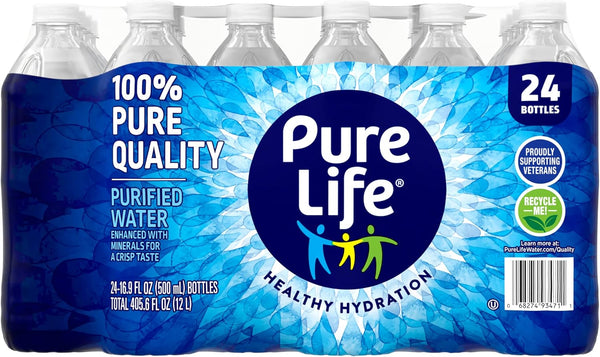 Nestle - Pure Life Purified Bottled Water, 16.9 Oz., 16.9 Fl Oz (Case of 24)