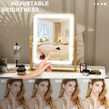 Vanity Mirror with Lights, 12.6"Ã15" LED Makeup Mirror, Lighted Makeup Mirror with Lights, Smart Touch Control Dimmable 3 Modes Light, Lighted up