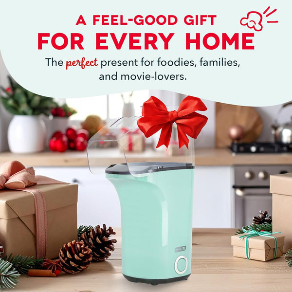 DASH Fresh Pop Popcorn Maker - Oil-Free, Air Popcorn Popper - With Measuring Cup & Recipe Guide - Perfect for Movie Nights - 16 Cups, Aqua Aqua 16