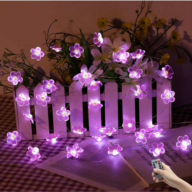 Flower String Lights?Fairy Pink Cherry Blossom String Lights 21Ft 40 Leds Waterproof USB Plug in Fun Room Lights for Spr