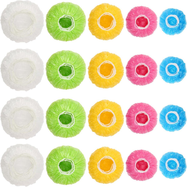 90Pcs Reusable Elastic Food Bowl Storage Covers, Sublaga Bowl Covers, Variety of 5 Translucent Stretchable Sizes and Colorful Dish Plate Covers,