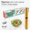 Chicwrap Marble Refillable Plastic Wrap Dispenser - Includes 12" X 250' Roll Professional Grade Disposable Plastic Wrap - Reusable Dispenser