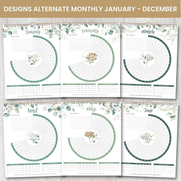 Bloom Daily Planners Hanging Habit Tracking Calendar â Undated 12 Month Inspirational Habit Tracker for Daily, Weekly & Monthly Goals (8â X 10â)