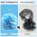 Loofah-Bath-Sponge Lace-Mesh-Set // 2-Scrubs-in-1 by Shower Bouquet/Large Full 60g Pouf (4 Pack Spa Colors) Body Luffa Loofa Loufa Puff -