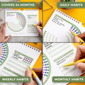 Clever Fox Habit Calendar Circle â 24-Month Inspirational Daily Habit Tracker with Colorful Pages â Routine & Goal Planner Journal (Black)