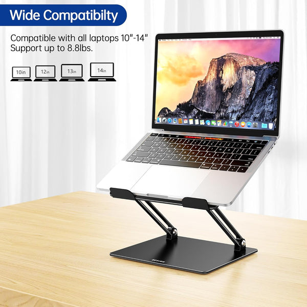 BESIGN LS10 Aluminum Laptop Stand, Ergonomic Adjustable Notebook Stand, Computer Holder Compatible with Air, Pro, Dell, HP, Lenovo More 10-14