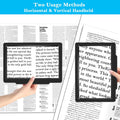 5X Full-Page Magnifying Glass for Reading, Black, Lightweight, 5.7" X 8" Viewing Area, 5X Magnification, Optical-Grade Lenses