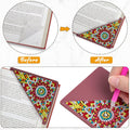 4 Pcs Diamond Painting Bookmarks, DIY Diamond Art Kits for Adults, Book Corner - Protecting Bookmark Craft Supplies Kits for Book Lovers(Mandala)